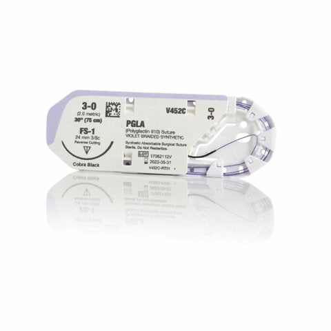 Suture - 5-0 Polyglactin 910 (PGA) - (Braided) P-3 (C3) Premium 3/8 Reverse Cutting (13mm)