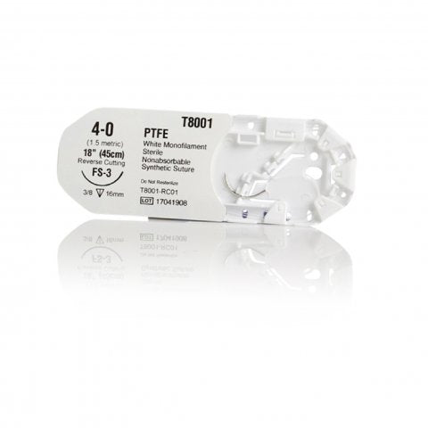 Suture - 4-0 PTFE P-3 (C3) Premium 3/8 Reverse Cutting (13mm)