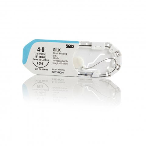 Suture - 4-0 Silk FS-2 (C6) 3/8 Reverse Cutting (19mm)